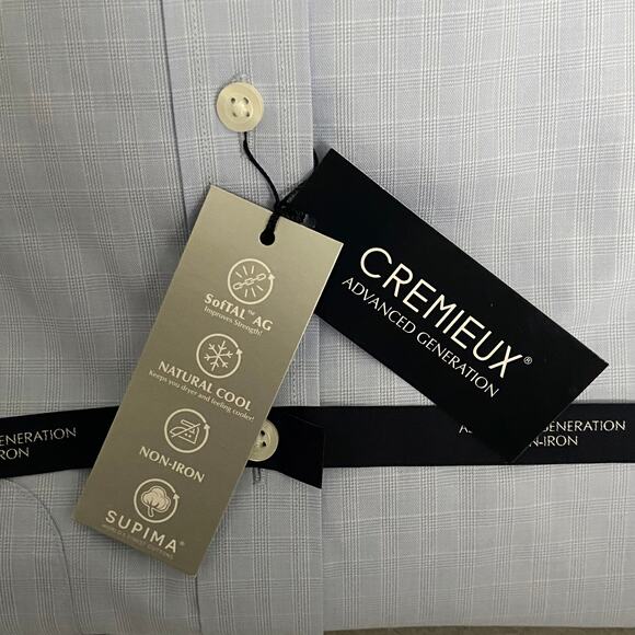 Daniel Cremieux Dress Shirt Men's 16-33 Slim Fit Supima Blue Check NEW - Picture 5 of 9